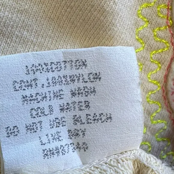 Gold Hawk Butter Yellow Embroidered Cotton Terry Skirt sz M NWT - Picture 11 of 11